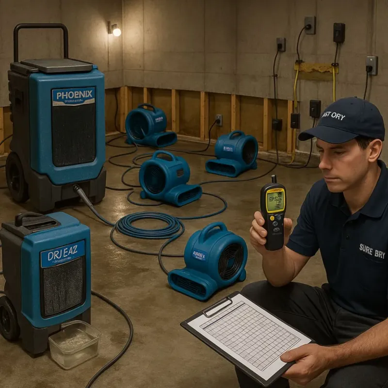 Structural Drying and Dehumidification process in Clarendon County, SC